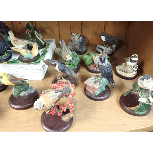 44 - A Country Bird collection of bird ornaments together with a set of matching magazines
