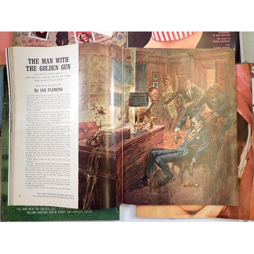 654 - A box of vintage American Playboy magazines - 1963 5 issues, 1964 all 12 issues, 1965 all 12 issues,... 