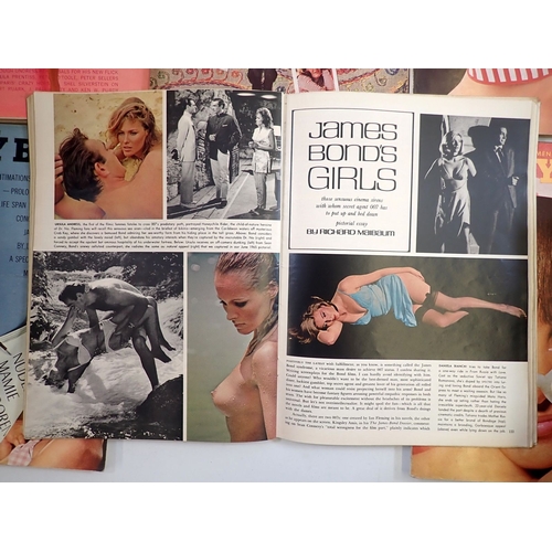 654 - A box of vintage American Playboy magazines - 1963 5 issues, 1964 all 12 issues, 1965 all 12 issues,... 