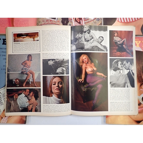 654 - A box of vintage American Playboy magazines - 1963 5 issues, 1964 all 12 issues, 1965 all 12 issues,... 