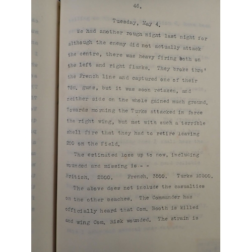665 - An exceptional privately bound three volume WWI diary by Petty Officer Allan Macbeth Royal Naval Ser... 