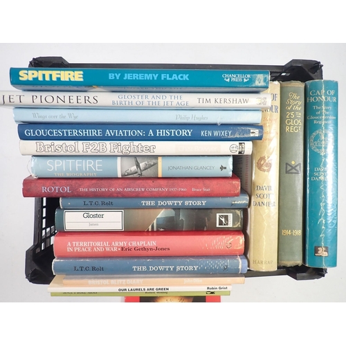 693 - A Military and Aviation group of books to include The Store of the 2/5th Gloucestershire Regiment 19... 