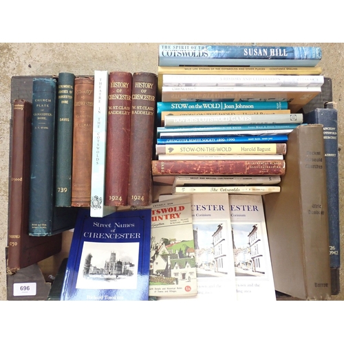 696 - A group of books on the Cotswolds including History of Cirencester The Roman Corinium, Ancient Cotsw... 