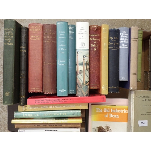 704 - A box of books relating to The Forest of Dean including Local Papers relating to the River Wye and t... 