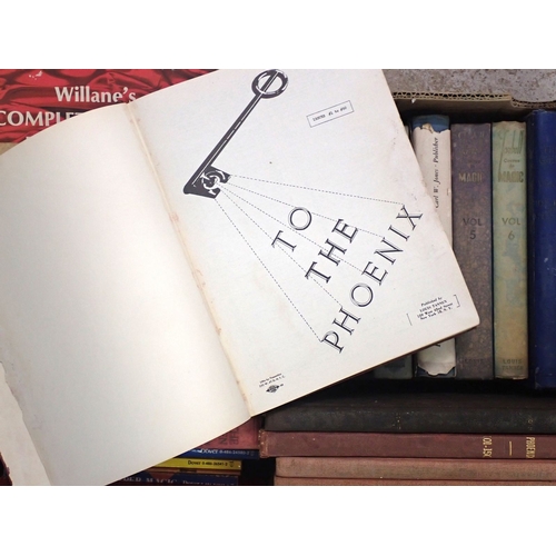 709 - A box of vintage magic books dating from the 1950's including The Gen monthly, Hugards Magic monthly... 
