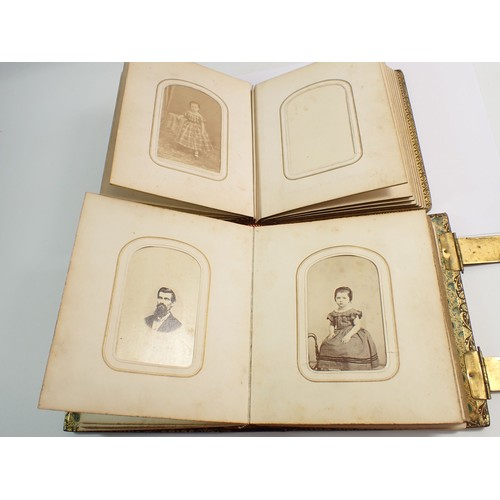 655 - Two Victorian photograph albums and contents of Carte de Visite, fifty four photographs in total