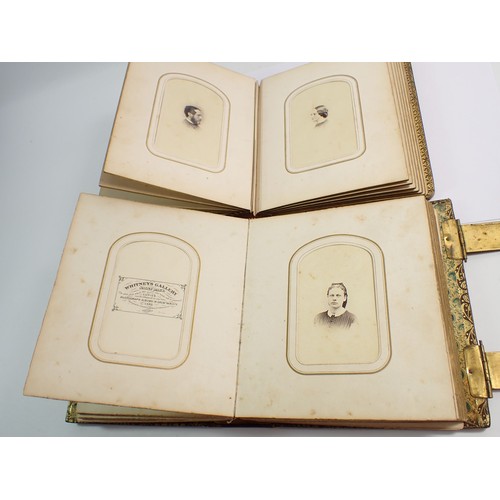 655 - Two Victorian photograph albums and contents of Carte de Visite, fifty four photographs in total