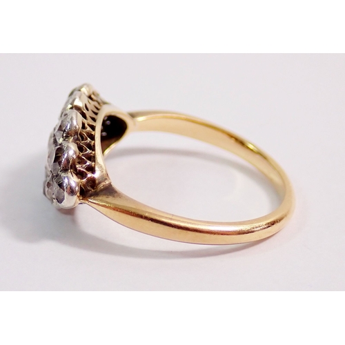 310 - An 18 carat gold diamond set oval ring, size M, 3g, 1.8 x 1cm