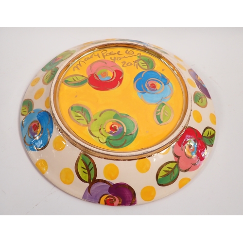 20 - A Mary Rose Young floral plate, 28.5cm diameter