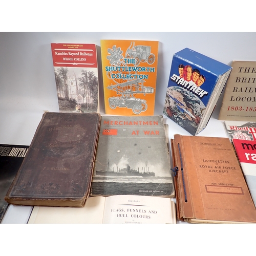 602 - A group of books on railways and aircraft including Our Iron Roads by F S Williams 1883, eight Royal... 