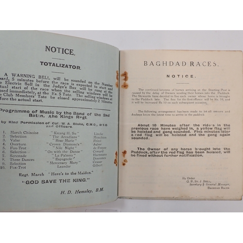 606 - A 1926 Baghdad Gymkhana official race card leaflet