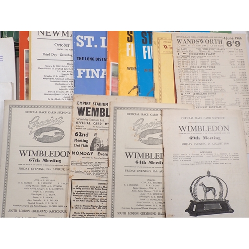 611 - A group of greyhound and horse racing cards 1950's - 1970's including Empire Stadium Wembley, Wimble... 