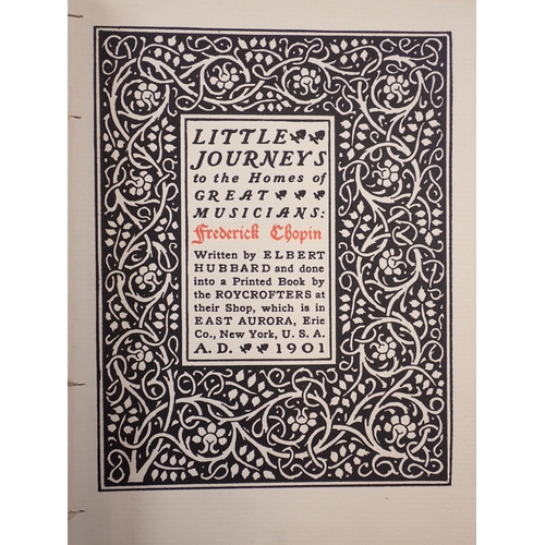 639 - Three Editions of Little Journeys to Great Musicians & Business Men x 2 by Elbert Hubbard in suede c... 