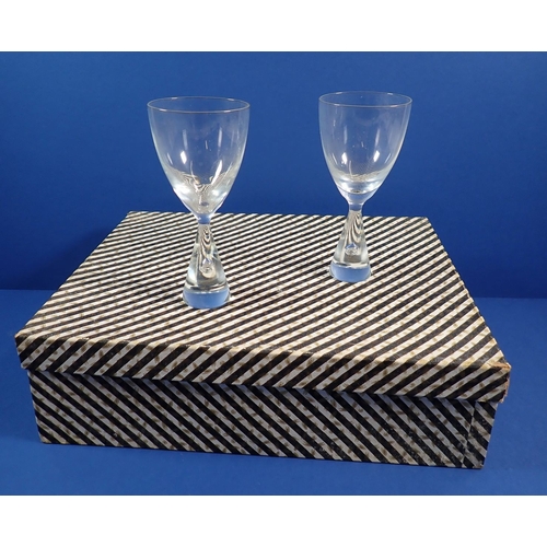 114 - Six Holmgaard Princess vintage wine glasses - boxed, 13.5cm