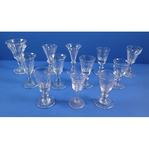 122 - A collection of 18th century and later drinking glasses, tallest 13.5cm tall