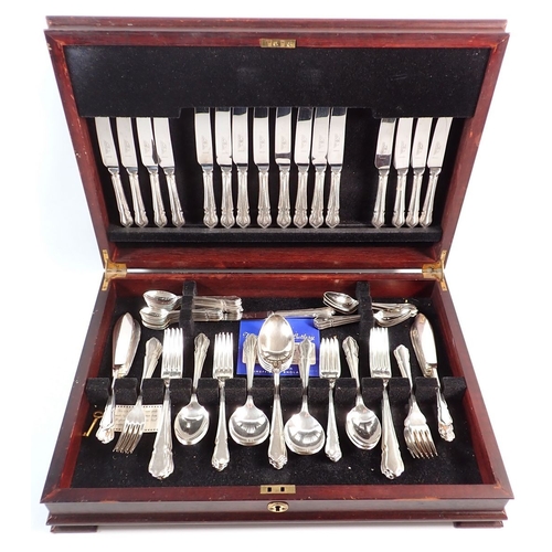138 - A K Bright Onslow pattern silver plated cutlery set - boxed