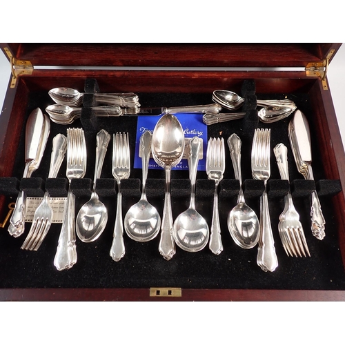 138 - A K Bright Onslow pattern silver plated cutlery set - boxed