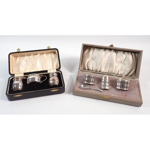 140 - Two boxed silver plated cruet sets