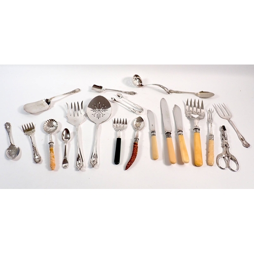 143 - A group of antique silver plated cutlery