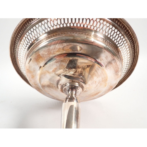 150 - A pair of silver tall comports with weighted bases and pierced borders by Webster Company, Massachus... 