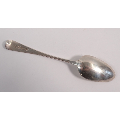 157 - A set of six Georgian silver dessert spoons, London 1804 by Alice & George Burrows II, 183g