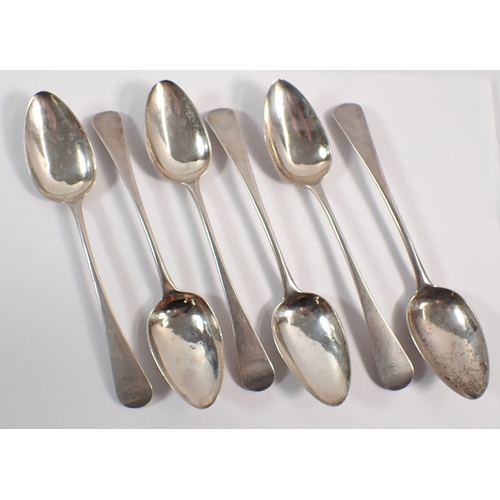 158 - A set of six George III silver dessert spoons, Exeter 1800 by Richard Ferris, 198g