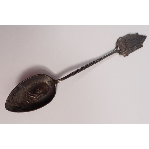 164 - An Edward VII silver coronation spoon and two silver christening bangles, total weight 17g