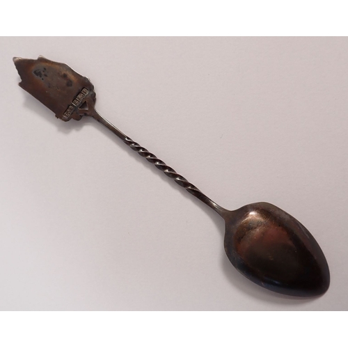 164 - An Edward VII silver coronation spoon and two silver christening bangles, total weight 17g