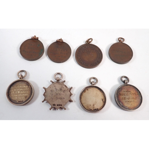 170 - A collection of sports medals, four being silver, 54g