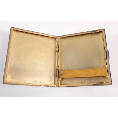 173 - A silver cigarette case, London 1929 and a silver St Christopher ingot pendant, London 1979, total w... 