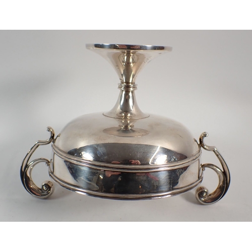 192 - A silver two handled bowl with scroll handles and pedestal base by Fordham & Faulkner, Sheffield 190... 