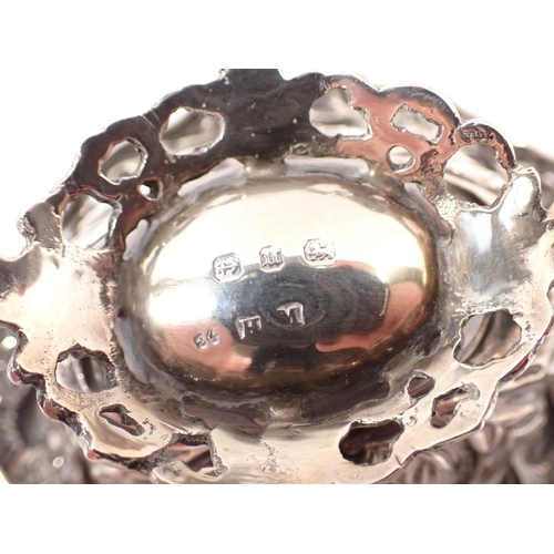 207 - A pair of silver miniature baskets with embossed and pierced floral decoration by Henry Matthews, Bi... 