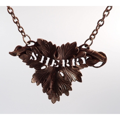 221 - Two silver decanter labels for Sherry and Whisky, Birmingham 1979 by Deakin & Francis Ltd. 21g