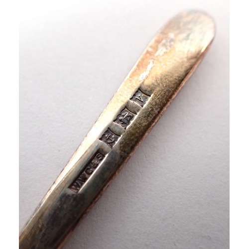 227 - A silver christening spoon with enamel teddy bear to bowl by WW Godwin & Son Ltd, Birmingham 1970, 1... 