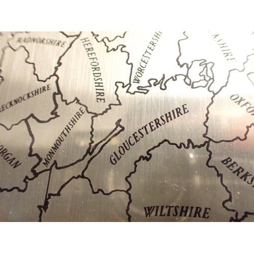 231 - A silver map of Great Britain by the CPRE 1968, 51 x 69cm