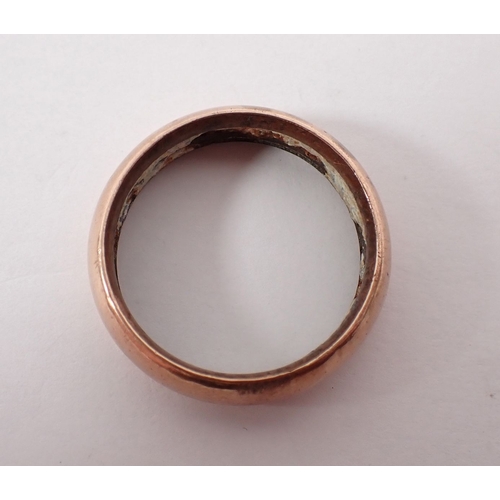 260 - A yellow metal cased gentleman's wedding ring, (with metal core & composition filling to interior) s... 