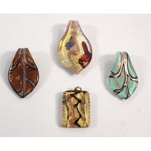 378 - Four Murano glass pendants
