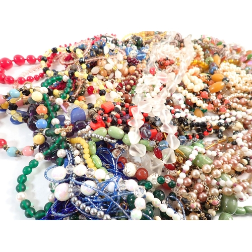 407 - A quantity of various bead necklaces