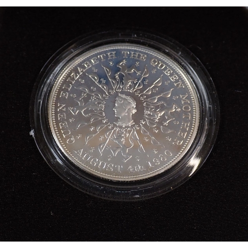 551 - Five Royal Mint silver proof crowns to include 4x 1980 Queen Elizabeth the Queen Mother 80th Birthda... 