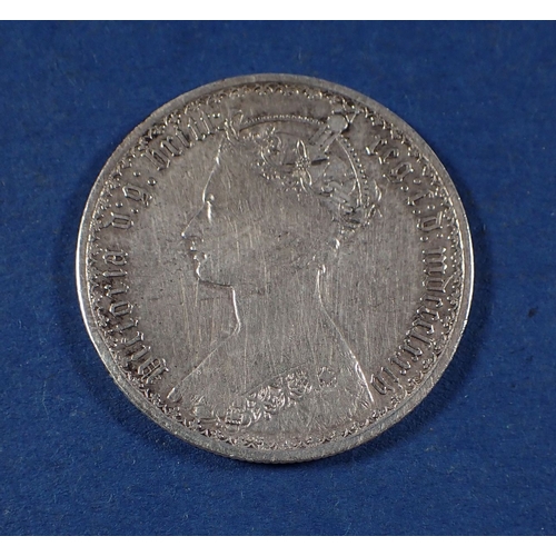 584 - A Victoria silver Gothic florin 1874