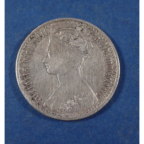 584 - A Victoria silver Gothic florin 1874