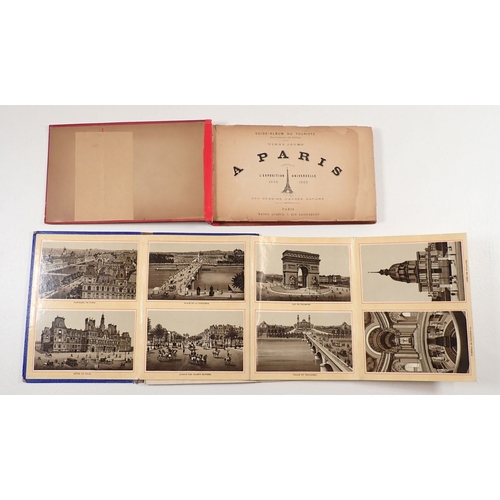 755 - Two booklets from Paris Expositon of 1889, one concertina style photobook, one with 200 drawings