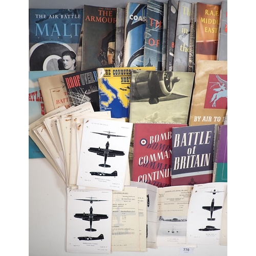 770 - A collection of WWII military booklets for the RAF, Army & Navy including various recognition handbo... 