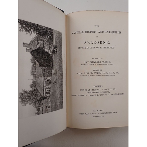 789 - White's Natural History of Selborne by Rev Gilbert White published John Van Voorst 1877, two volumes... 
