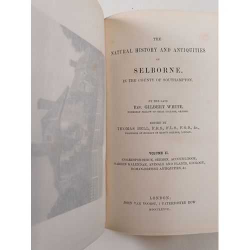 789 - White's Natural History of Selborne by Rev Gilbert White published John Van Voorst 1877, two volumes... 