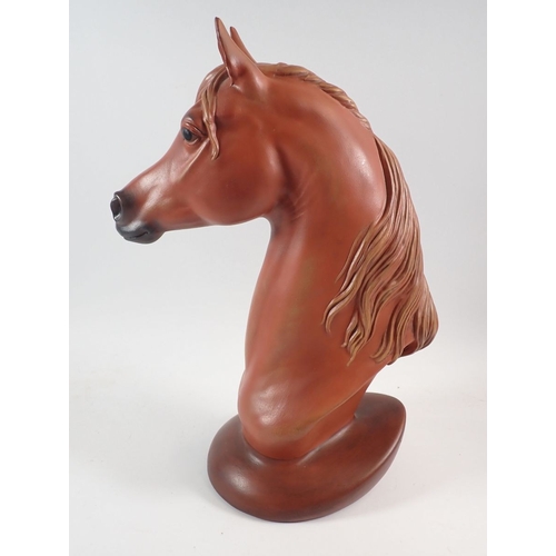 11 - A large ceramic horse's head, 39cm tall