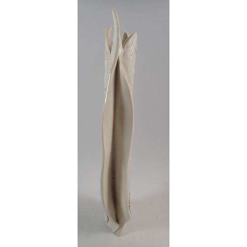 126 - A Studio Pottery tall leaf vase by Jane Smith, Keswick, 41cm tall