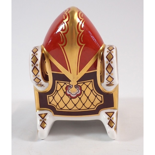 139 - A Royal Crown Derby Father Christmas on sleigh group, 9.5cm tall