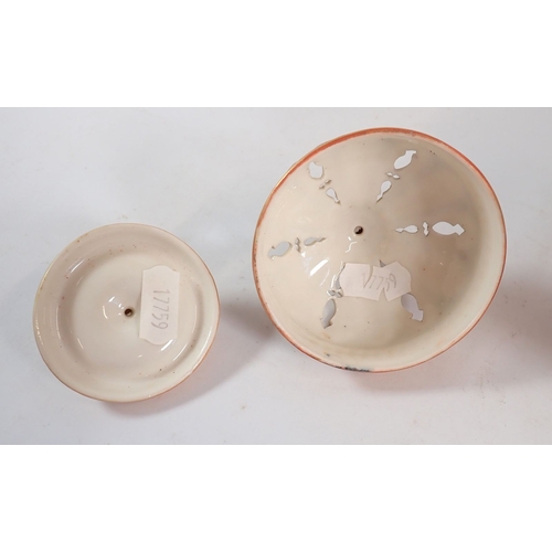 142 - A Royal Worcester ivory blush pot pouri with cover and inner lid painted poppies, No. 1312, 17cm