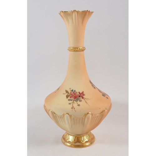143 - A Royal Worcester ivory blush vase painted spray of flowers No. 1538, 26.5cm